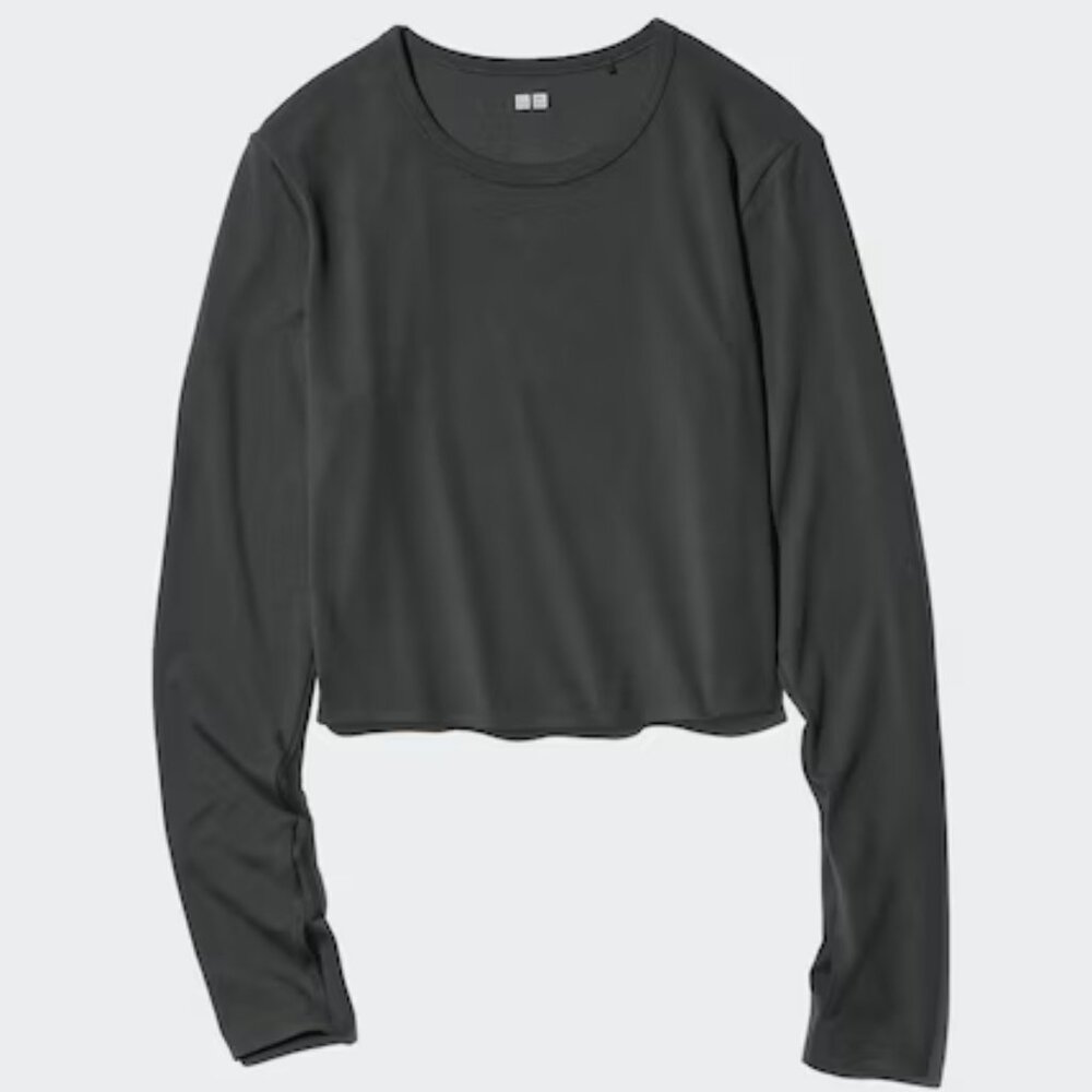 NWT Uniqlo 👕Ultra Stretch AIRism Cropped T-Shirt Long Sleeve